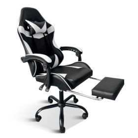 America Hot Sale Ergonomic Office Chair Black And White Color Leather Computer Gaming Chair 1 Piece Free Shipping with Footrest