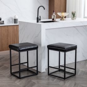 24"counter & Bar Stool With Footrest (set Of 2)