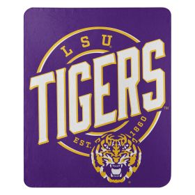 LSU OFFICIAL NCAA "Campaign" Fleece Throw Blanket; 50" x 60"