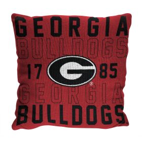 Georgia OFFICIAL NCAA "Stacked" Woven Pillow; 20" x 20"