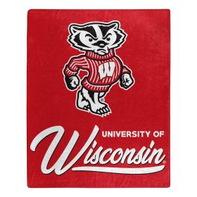 Wisconsin OFFICIAL NCAA "Signature" Raschel Throw Blanket