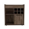 Whitlock 6-Bottle 2-Shelf Bar Cabinet Dark Walnut