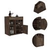 Whitlock 6-Bottle 2-Shelf Bar Cabinet Dark Walnut