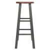 Ivy Bar Stool; Rustic Teak & Gray