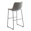 Set of 2 L-shaped Modern Faux Leather Counter Bar Stool with Metal Legs for Dining Room