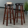 Maria 2-Pc Cushion Seat Bar Stool Set; Espresso & Walnut