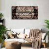 Canvas Wall Art for Living Room|Welcome to Our Home Sign|Framed Wall Art|Welcome Signs for Home Decor|Brown Canvas Prints Wall Pictures Painting Artwo