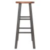 Ivy Bar Stool; Rustic Teak & Gray