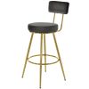 TOPMAX Modern 30inch Bar Stools; Bar Dining Chairs with Velvet Upholstered Back and Seat Cushions for Dining Room; Home Bar; Set of 2; Gray