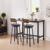 Oval Stool Swivel Bar Stool;  Tall Bar Stool With Backrest;  Industrial;  Thick Iron Frame Footrest;  29.5" High.