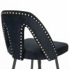 Contemporary Velvet Upholstered Connor 28" Bar Stool & Counter Stools with Nailheads and Gold Tipped Black Metal Legs,Set of 2 (Green)