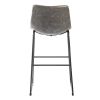 Set of 2 L-shaped Modern Faux Leather Counter Bar Stool with Metal Legs for Dining Room