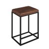 (Set of 2) Riley Indoor Brown Metal Faux Leather Bar Stools