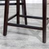 30" Bar Stool; Espresso Finish; Black Leather Seat