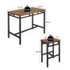 Bar table set 5PC Dinging table set with high stools;  structural strengthening;  industrial style