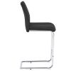 Black modern simple bar chair PU leather chrome metal pipe, restaurant, family bar chair set of 2