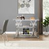 Contemporary Chrome Bar Cart with Wine Rack Silver Modern Glass Metal Frame Wine Storage