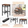 Bar table set 5PC Dinging table set with high stools;  structural strengthening;  industrial style