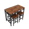 Bar table set 5PC Dinging table set with high stools;  structural strengthening;  industrial style