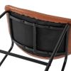 Set of 2 Wide Modern Faux Leather Counter Stool with Metal Legs For Dining Room