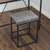 (Set of 2) Riley Indoor Grey Metal Faux Leather Bar Stools