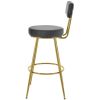 TOPMAX Modern 30inch Bar Stools; Bar Dining Chairs with Velvet Upholstered Back and Seat Cushions for Dining Room; Home Bar; Set of 2; Gray