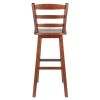 Scalera Ladder Back Swivel Seat Bar Stool; Walnut