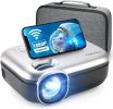 Projector with WiFi;  8000L Mini Projector Portable Projector with Carrying Bag;  Supports 1080P Full HD Projector with Phone/iPhone/Android/HDMI/USB/