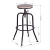 Walker Industrial Counter Bar Stools, Walnut (Set of 2), Height adjustable