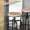 Walker Industrial Counter Bar Stools, Walnut (Set of 2), Height adjustable