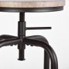 Walker Industrial Counter Bar Stools, Walnut (Set of 2), Height adjustable