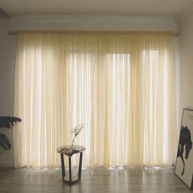 Simple And Modern Balcony Solid Color Gauze Curtain (Option: Gold-2x2.7Hook)