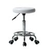 Height Adjustable Mobile Swivel Bar Stool PU Leather Padded Seat Round Stool with Lines Rotation Bar Stool