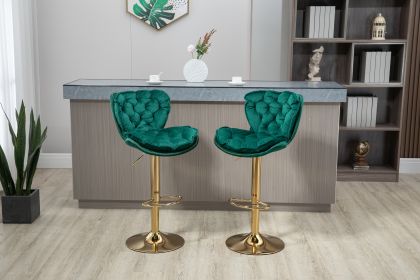 COOLMORE Bar Stools with Back and Footrest Counter Height Dining Chairs 2PC /SET (Color: pic)