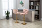 COOLMORE Bar Stools with Back and Footrest Counter Height Dining Chairs 2PC/SET