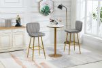 Bar Stools with Back and Footrest Counter Height Dining Chairs 2PC/SET