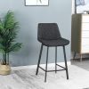 High quality modern cheap high bar stool Upholstered soft dark brown pu Leather bar chair(set of 2)