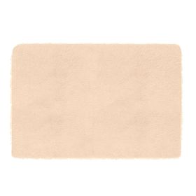 Fluffy Bedroom Rug 4' x 2.6' Anti-Skid Shaggy Area Rug Decorative Floor Carpet Mat (Color: Beige)