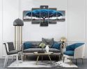 Canvas Wall Art for Living Room Decor-Blue Tree Wall Paintings-Nature Wall Art-Landscape Picture Framed Artwork for Bedroom Home Decoration-5 Panels