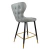 Set of 2 Bar Height Barstools with Backs Modern Dining Bar Chairs with Wood Legs Modern Counter Stools for Kitchen Island Bistro