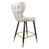 Set of 2 Bar Height Barstools with Backs Modern Dining Bar Chairs with Wood Legs Modern Counter Stools for Kitchen Island Bistro