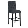 Set of 2 traditional Upholstered high stools, black