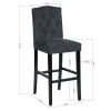 Set of 2 traditional Upholstered high stools, black