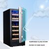 SOTOLA 15 Inch Wine Cooler Refrigerators 28 Bottle Fast Cooling Low Noise Wine Fridge with Professional Compressor Stainless Steel; Digital Temperatur