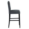 Set of 2 traditional Upholstered high stools, black