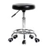 Height Adjustable Mobile Swivel Bar Stool PU Leather Padded Seat Round Stool with Lines Rotation Bar Stool