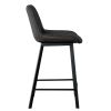 High quality modern cheap high bar stool Upholstered soft dark brown pu Leather bar chair(set of 2)