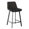 High quality modern cheap high bar stool Upholstered soft dark brown pu Leather bar chair(set of 2)