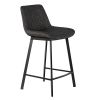 High quality modern cheap high bar stool Upholstered soft dark brown pu Leather bar chair(set of 2)