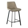 High quality modern cheap high bar stool Upholstered soft dark brown pu Leather bar chair(set of 2)